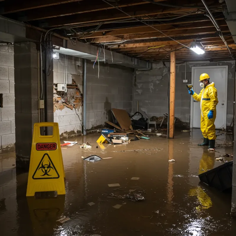 Flooded Basement Electrical Hazard in Reynolds, GA Property