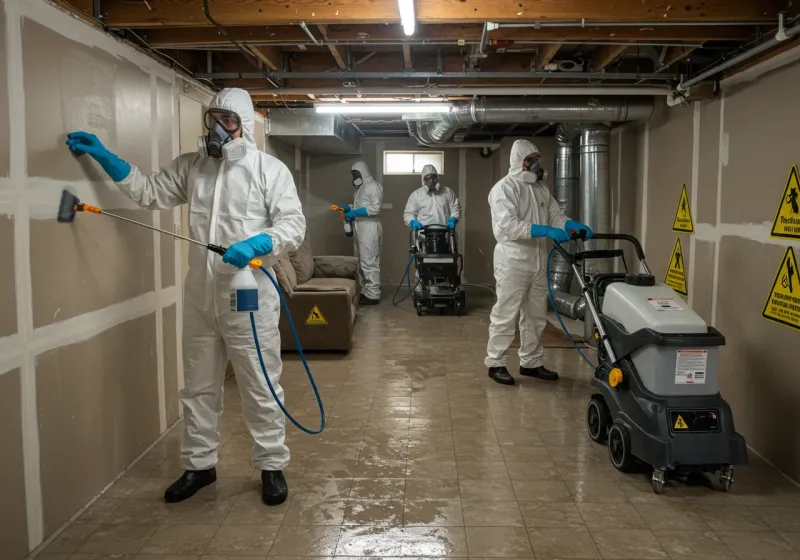 Basement Moisture Removal and Structural Drying process in Reynolds, GA